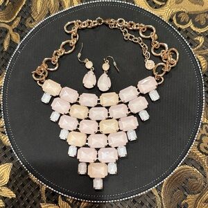 Cache Gold and Cream2 Piece Set Necklace and Earrings Set